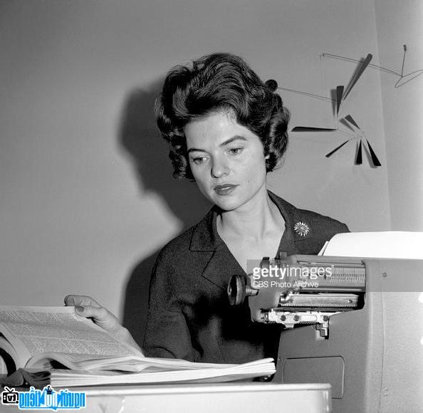 Nancy Hanschman Dickerson in her office at CBS WTOP station in Washington DC