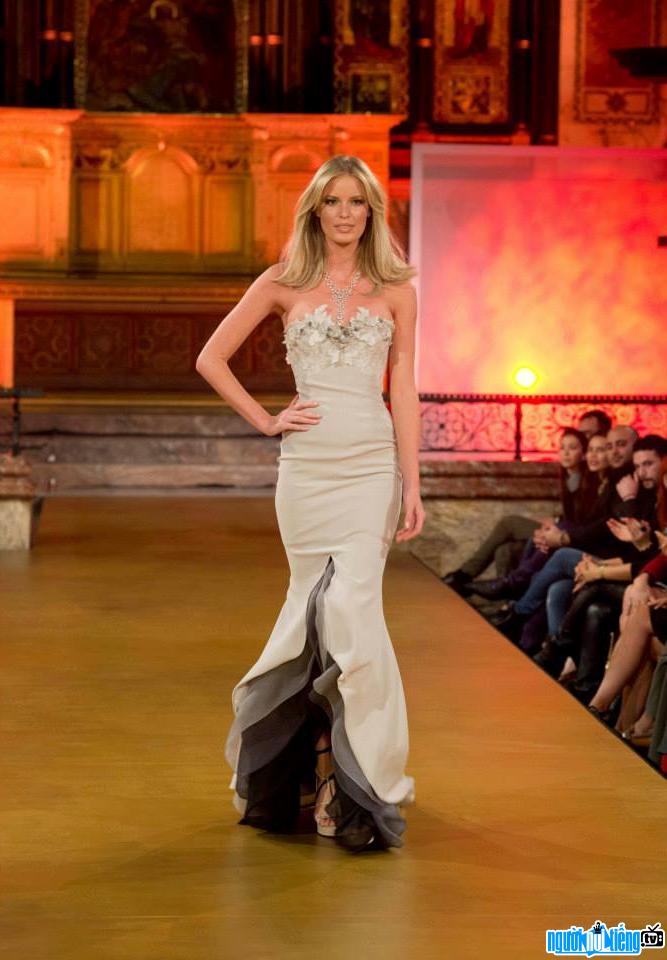 Image of model Caroline Winberg performing at a fashion show