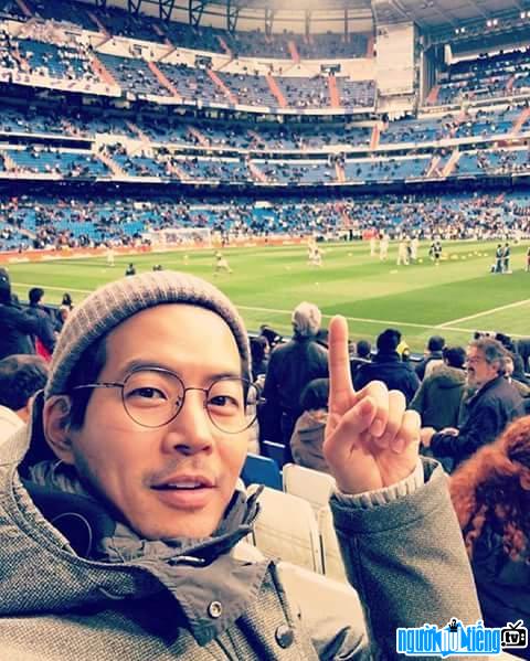 Actor Lee Sang-yoon's photo at a stadium