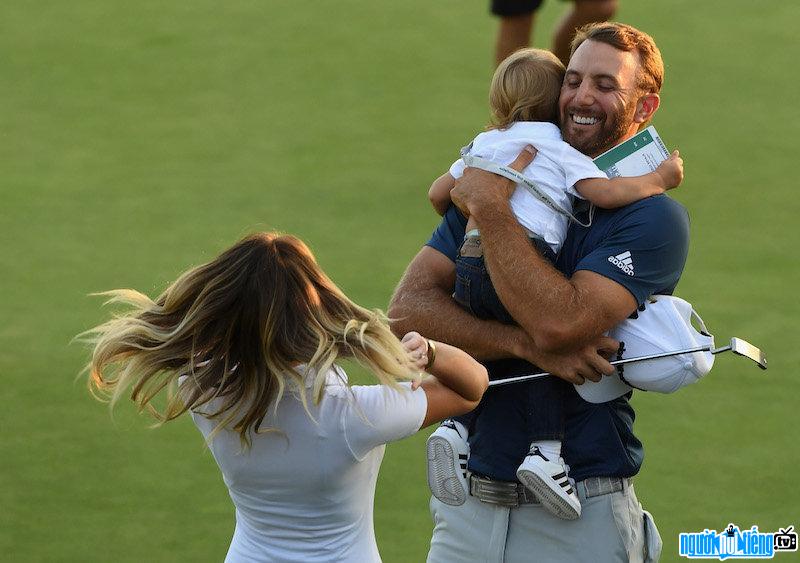 Dustin Johnson is happy with his wife and children
