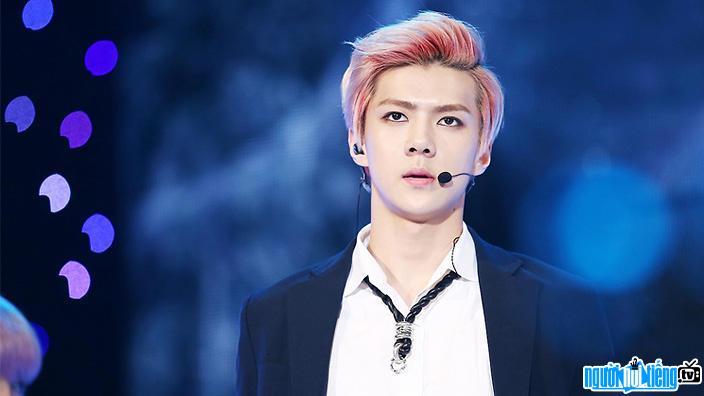 Picture on stage of singer Sehun