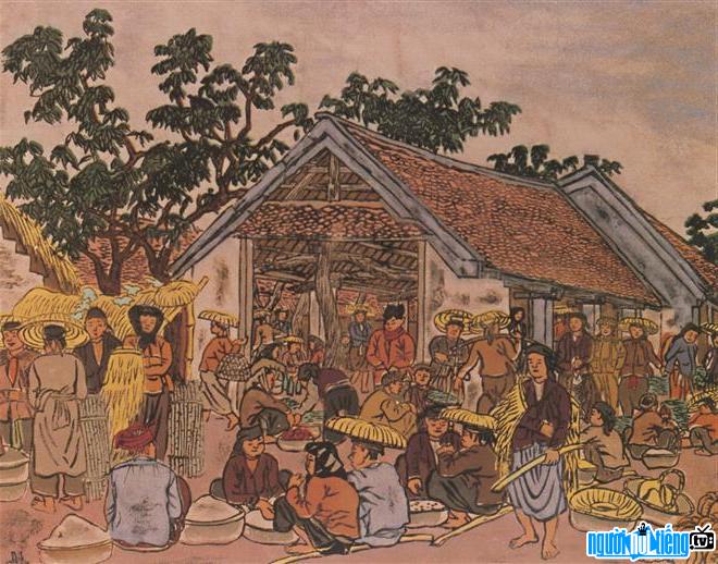 Bức tranh Chợ Nhông của họa sĩ Nguyễn Tiến Chung