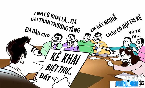  LET artist's caricature about the declaration of cadres' assets