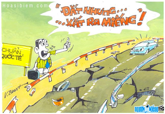 Caricature of Vietnam's road quality by artist Van Thanh