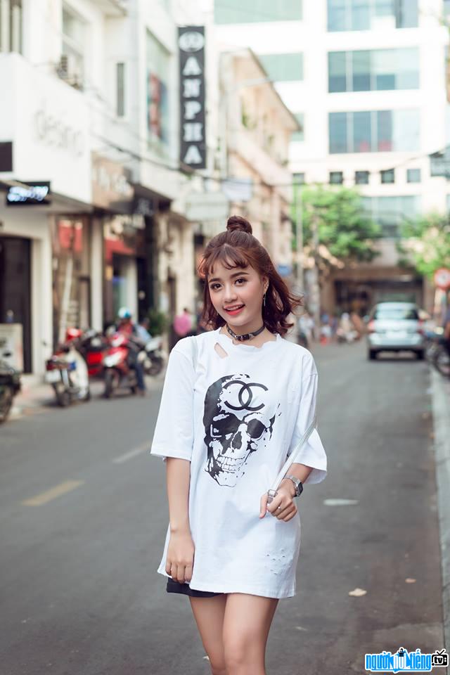  Image of young hot girl Vo E Vo walking on the street