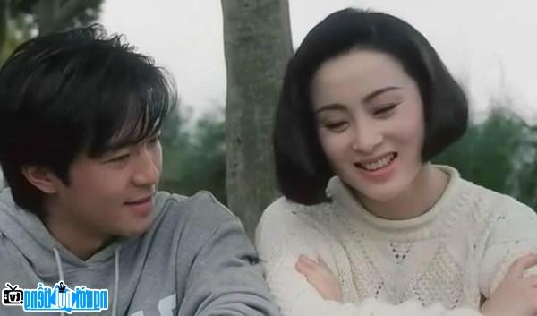 Zhang Man and co-star Chau Tinh Tri in a movie