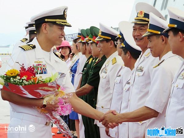 A latest image of US Navy Captain Le Ba Hung during his recent visit to Vietnam
