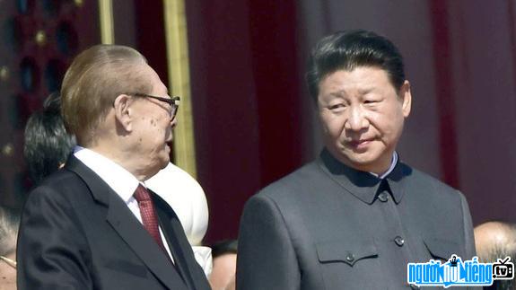 Picture of former General Secretary of the Communist Party of China Jiang Zemin and politician Xi Jinping