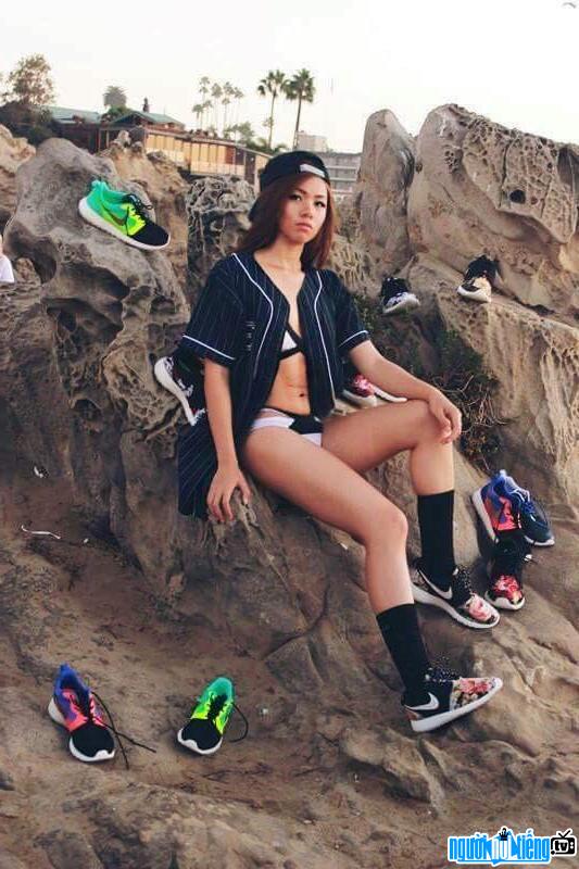  Picture of Jillian Nguyen with custom shoes