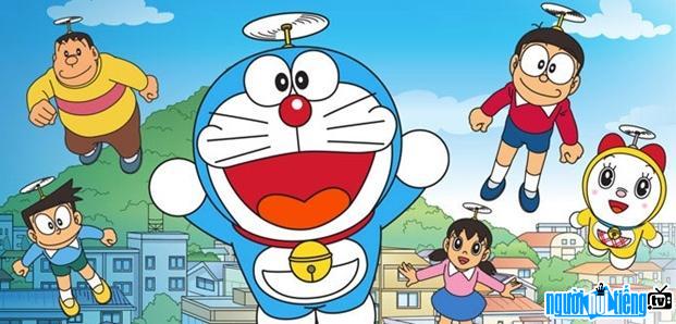 Hình ảnh Doraemon trong một cảnh quay đang bay lên trời
