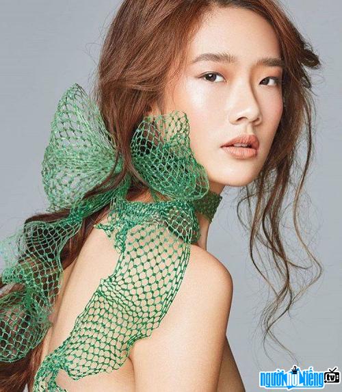  Close-up of the Asian face of model Chutimon Chuengcharoensukying