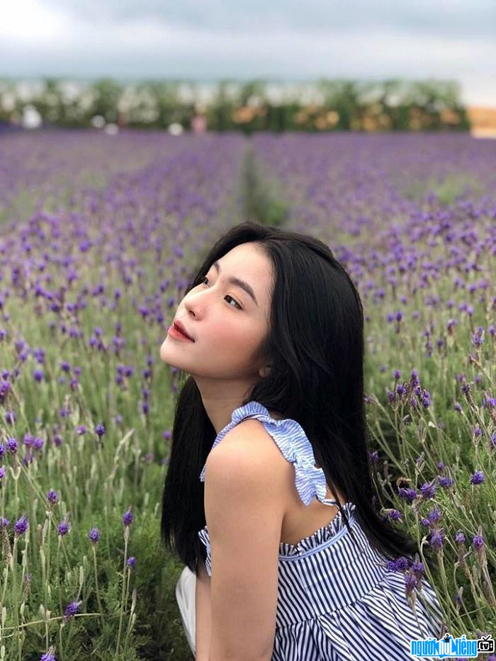  Instagram star Quynh Thi is beautiful and gentle with lavender flowers
