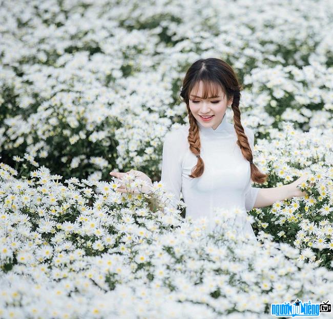 Hot girl Hien Giang is pure and beautiful with daisies