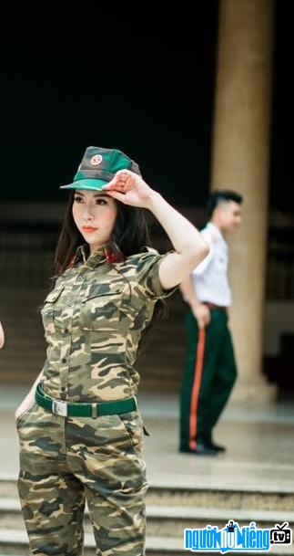  Thu Huong in a soldier's uniform