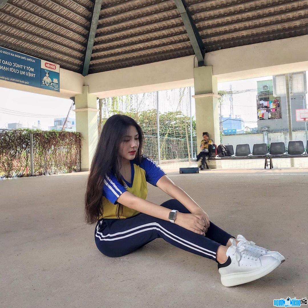  Trieu Vy is beautiful and dynamic in gym clothes