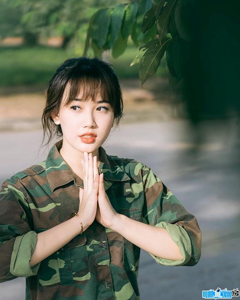  beautiful image of Thao Nguyen in military uniform